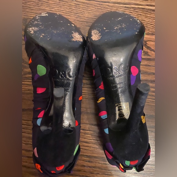 D&G  Dolce and Gabbana vero cuoio peep-toe heels. Size 40. - Picture 3 of 6